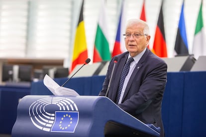 Josep Borrell, durante una comparecencia en el Parlamento Europeo.