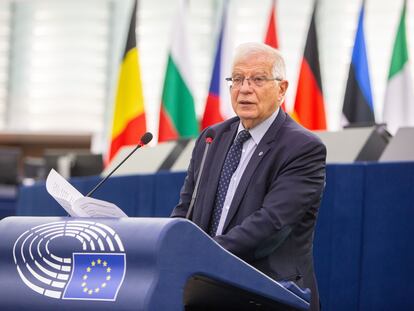 Josep Borrell, durante una comparecencia en el Parlamento Europeo.