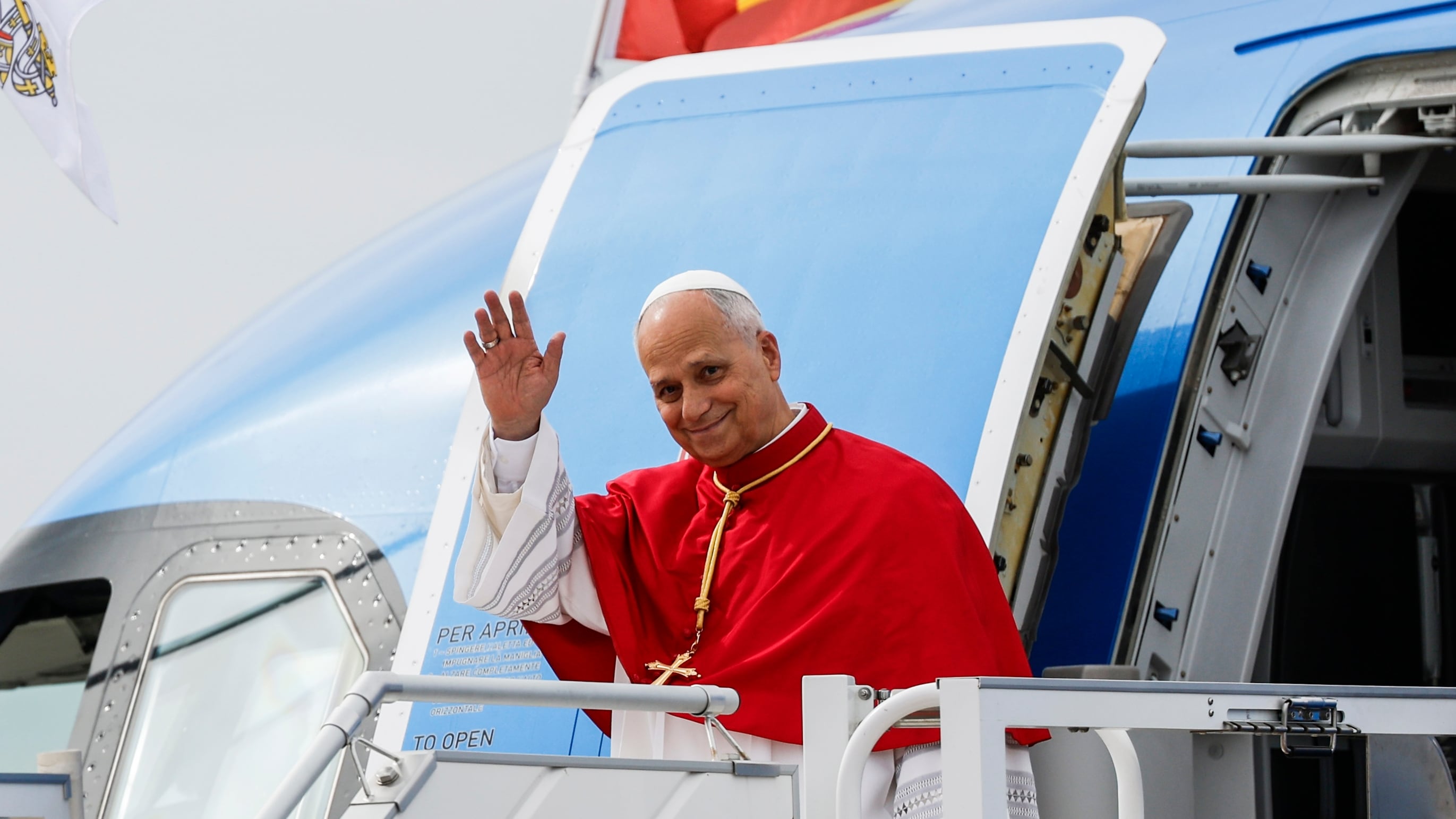 El papa llega a Madrid. 