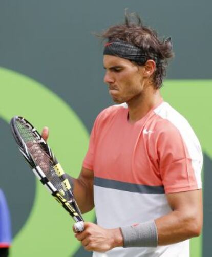 Nadal, pensativo durante la final contra Djokovic.