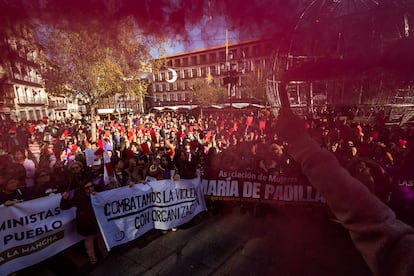 Manifestación en Toledo con motivo del 25-N convocada por la Plataforma 8-M, este sábado.