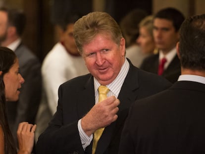 El empresario Germán Larrea, presidente de Grupo México, durante una reunión con el Consejo Mexicano de Negocios, en mayo de 2017.