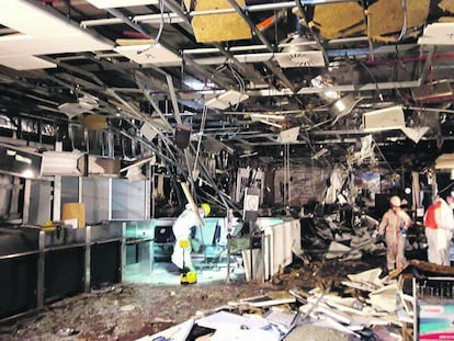 El hall de facturación del aeropuerto de Zaventem, el 23 de marzo, un día después de los ataques.