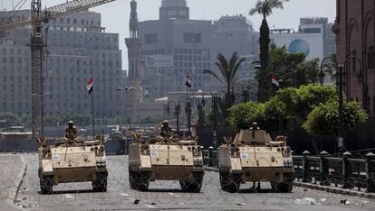 El Ejército egipcio en las calles de El Cairo en 2013.