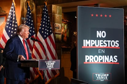 Republican candidate Donald Trump during a campaign event in Las Vegas, Nevada.