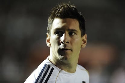 Barcelona's Argentinean footballer Lionel Messi after a training session last week.