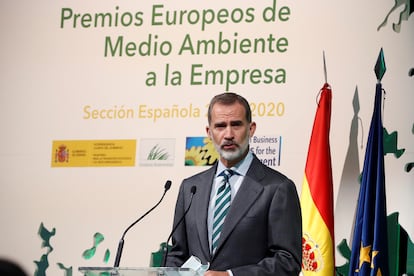 El Rey Felipe VI este miércoles en el Espacio 'Rastro Madrid', en Madrid.