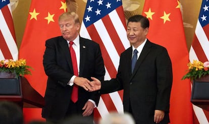 Donald Trump e Xi Jinping durante seu encontro em Pequim, em novembro passado.