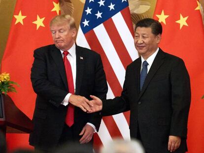 Donald Trump e Xi Jinping durante seu encontro em Pequim, em novembro passado.