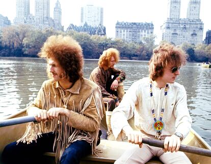 Cream en noviembre de 1968 en Central Park, Nueva York. De izquierda a derecha, Eric Clapton, Ginger Baker y Jack Bruce.