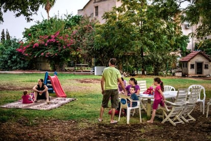 Jardín comunitario de Afikim, kibutz en el valle del Jordán que en el último año ha acogido a 100 nuevas familias.