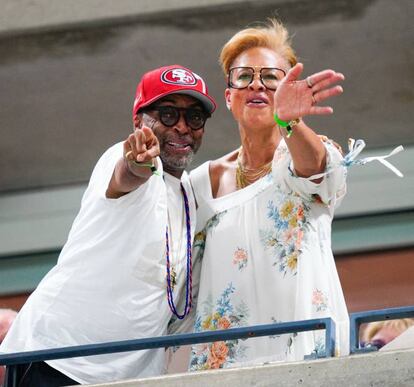 Spike Lee y Tonya Lewis Lee estuvieron presentes durante la jornada 9 del torneo (el 4 de septiembre).