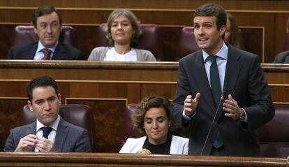 Pablo Casado, en el Congreso de los Diputados, el pasado miércoles.