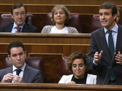 Pablo Casado, en el Congreso de los Diputados, el pasado miércoles.