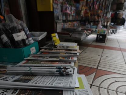 Un quiosco de prensa, en la calle de Alcalá en Madrid en una imagen de archivo.