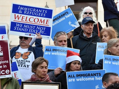 Manifestação de apoio aos imigrantes