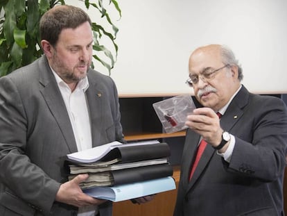 El vicepresidente Oriol Junqueras y el exconsejero Andreu Mas-Colell. 