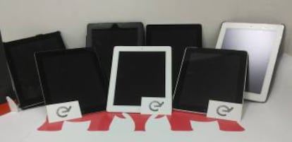 Tablets de Apple que se ofrecer&aacute;n en la subasta p&uacute;blica. 