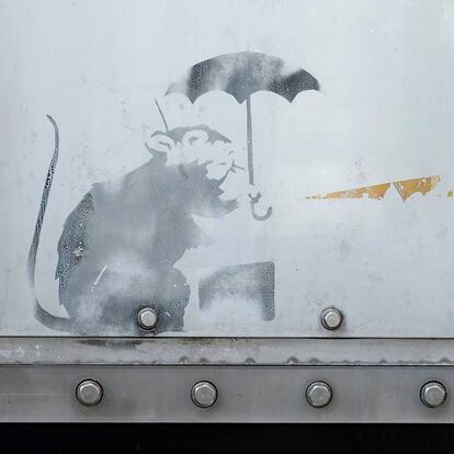 El supuesto grafiti de Banksy en Tokio.