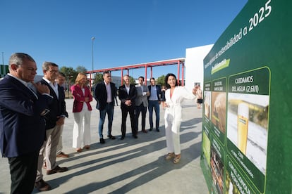 La planta termosolar de Heineken en Sevilla recibió la visita del presidente del Gobierno, Pedro Sánchez.