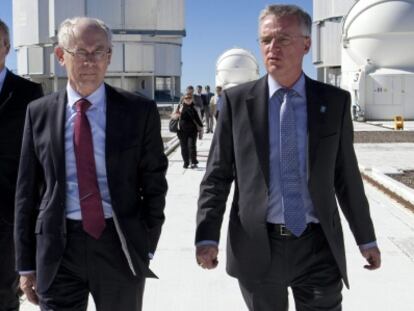 Herman Van Rompuy, este lunes en el observatorio de Paranal.