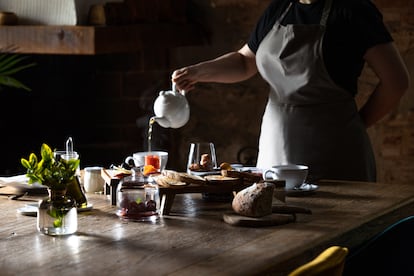 Desayuno en el Molino de Alcuneza Relais & Châteaux, en Alcuneza, Guadalajara. Imagen proporcionada por el establecimiento.