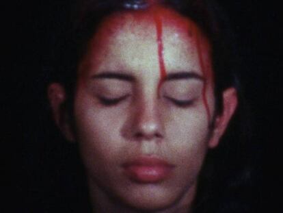 Ana Mendieta. Sweating Blood, 1973 @The Estate of Ana Mendieta Collection, L.L.C. Courtesy Galerie Lelong & Co.