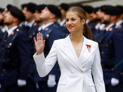 La princesa Leonor, a su llegada para el acto de jura de la Constitución, el 31 de octubre.