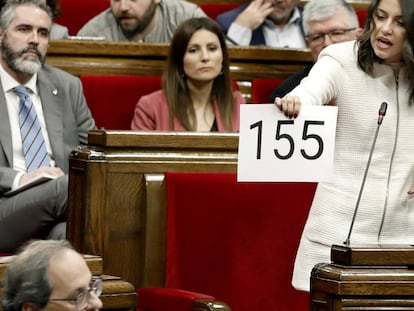 Inés Arrimadas interpela a Quim Torra en el Parlament tras la polémica por las acciones de los CDR.