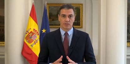 El presidente del Gobierno, Pedro Sánchez, este sábado en la cumbre virtual del G20.