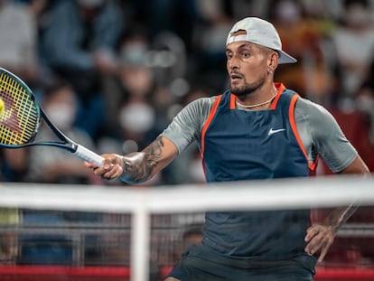 Kyrgios, durante un partido reciente en Tokio.