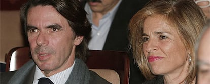 José María Aznar y  Ana Botella, anoche en el Auditorio Nacional.