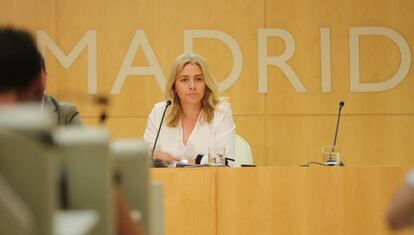 Inmaculada Sanz, portavoz del gobierno municipal, en una Junta de Gobierno de junio de 2019.