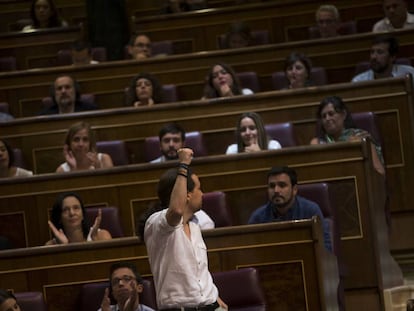 Pablo Iglesias en la sesi&oacute;n parlamentaria del pasado 19 de julio.