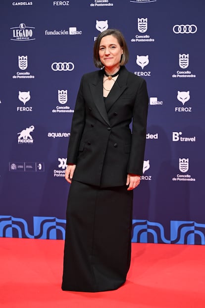 La directora Carla Simón, con traje negro y americana, llegaba acumulando seis nominaciones para 'Romería'.