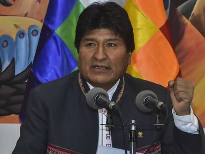 Evo Morales, durante uma coletiva de imprensa nesta quinta-feira.