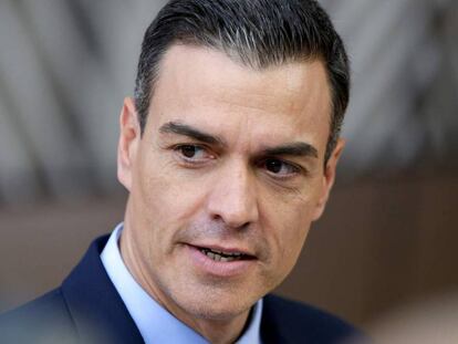Pedro Sánchez, a su llegada al Consejo europeo de Bruselas.