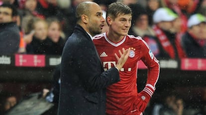 Guardiola y Kroos, en la temporada que coincidieron en el Bayern.