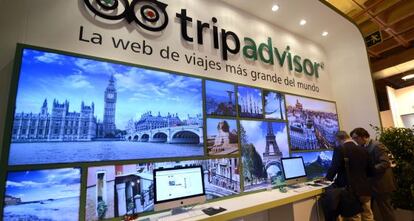 Expositor de Tripadvisor en la última edición de Fitur (Madrid).