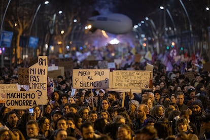 Manifestación feminista del 8 de marzo en Barcelona.