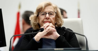 La alcaldesa de Madrid, Manuela Carmena, en el Ayuntamiento. 