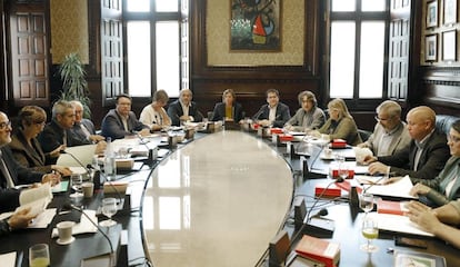 Reuni&oacute;n de la Junta de Portavoces del Parlament en la que se ha admitido a tr&aacute;mite la petici&oacute;n de Junts pel S&iacute;  y la CUP.