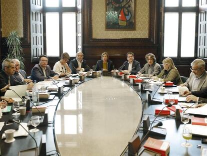 Reuni&oacute;n de la Junta de Portavoces del Parlament en la que se ha admitido a tr&aacute;mite la petici&oacute;n de Junts pel S&iacute;  y la CUP.