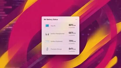 Windows 11 nuevo widget de la batería