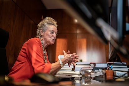 La magistrada Maria Luisa Segoviano, durante la entrevista.