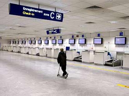 Imagen que presentaba esta mañana el aeropuerto de Niza.