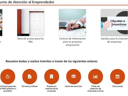 Servicios que ofrecen los PAE (Puntos de Atención al Emprendedor), según su propia página web.