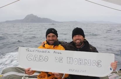 Xabi Fern&aacute;ndez e Iker Mart&iacute;nez, pasando el Cabo de Hornos.