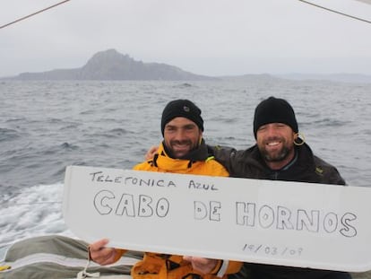 Xabi Fern&aacute;ndez e Iker Mart&iacute;nez, pasando el Cabo de Hornos.