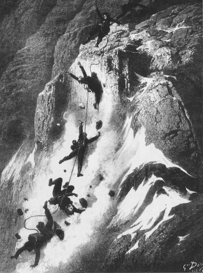 La tragedia del Cervino, dibujada por Gustave Doré.